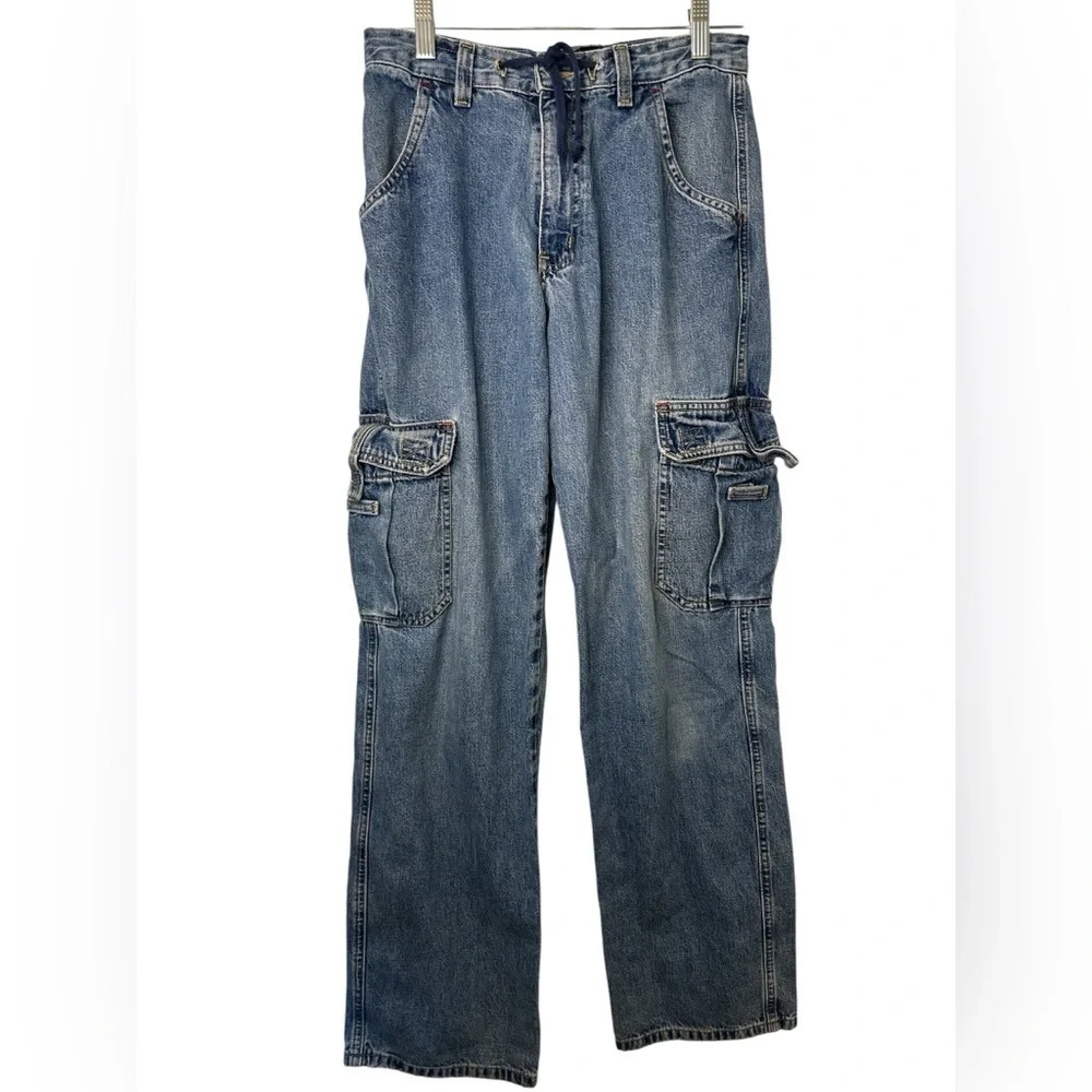Vintage Action West Cargo Denim Blue Jeans